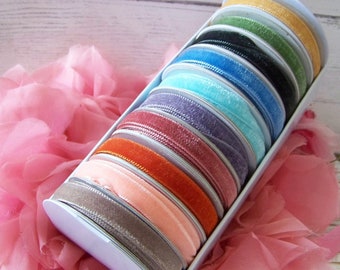 Set of 10 Assorted Velvet Ribbons