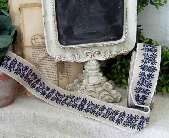 Blue Floral Ribbon Floral Ribbons Spring Ribbon Ribbon With - Etsy