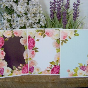 Set of 3 Floral Label Stickers, Floral Labels, Shabby Chic Stickers, Rose Stickers, Rose Labels, Label Assortment, Label Collection, Labels