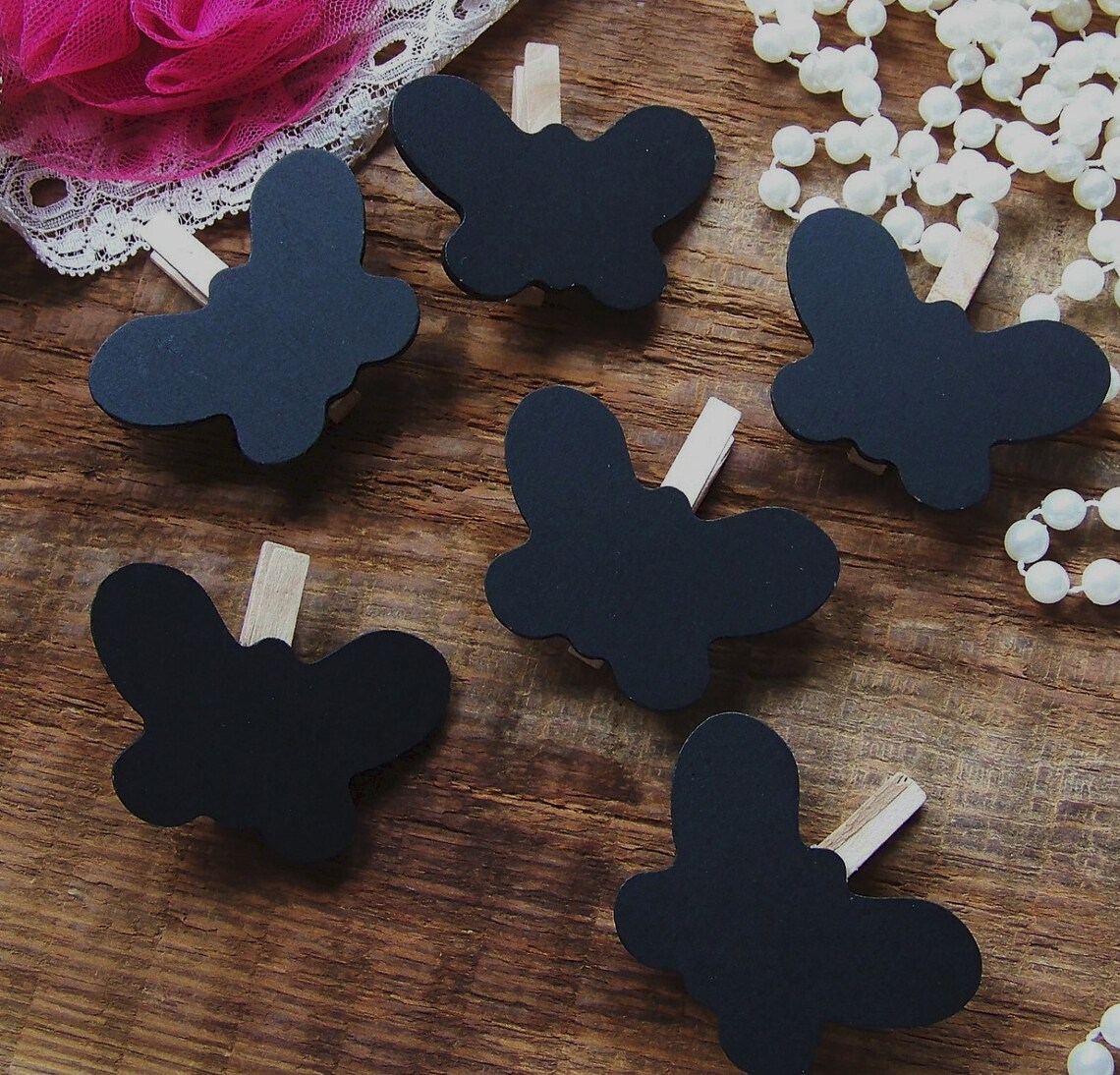 Butterfly Mini Chalkboard Clips Clothespins Chalkboards Etsy