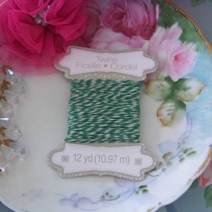 Baker&#39;s Twine in Green and White, Package Twine, Decorative Twine, Scrapbook Twine, Twines, Kitchen Twine, Green, White, Decorative String