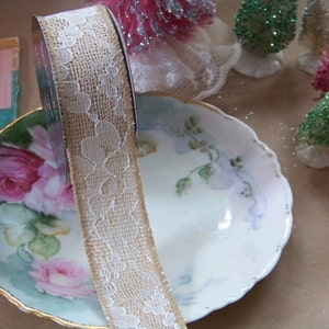 Shabby Chic Burlap and Lace Ribbon Trim