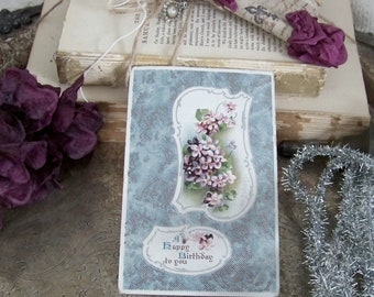 Vintage Floral Postcard, Antique Postcard, Vintage Ephemera, Ephemera, Vintage Cards, Vintage Greeting Cards, Purple Postcards, Floral Cards