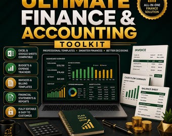 El kit de herramientas definitivo de finanzas y contabilidad con derechos de reventa y derechos de reventa.