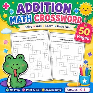 Math Crossword Worksheets | 50 Pages + Answer Keys