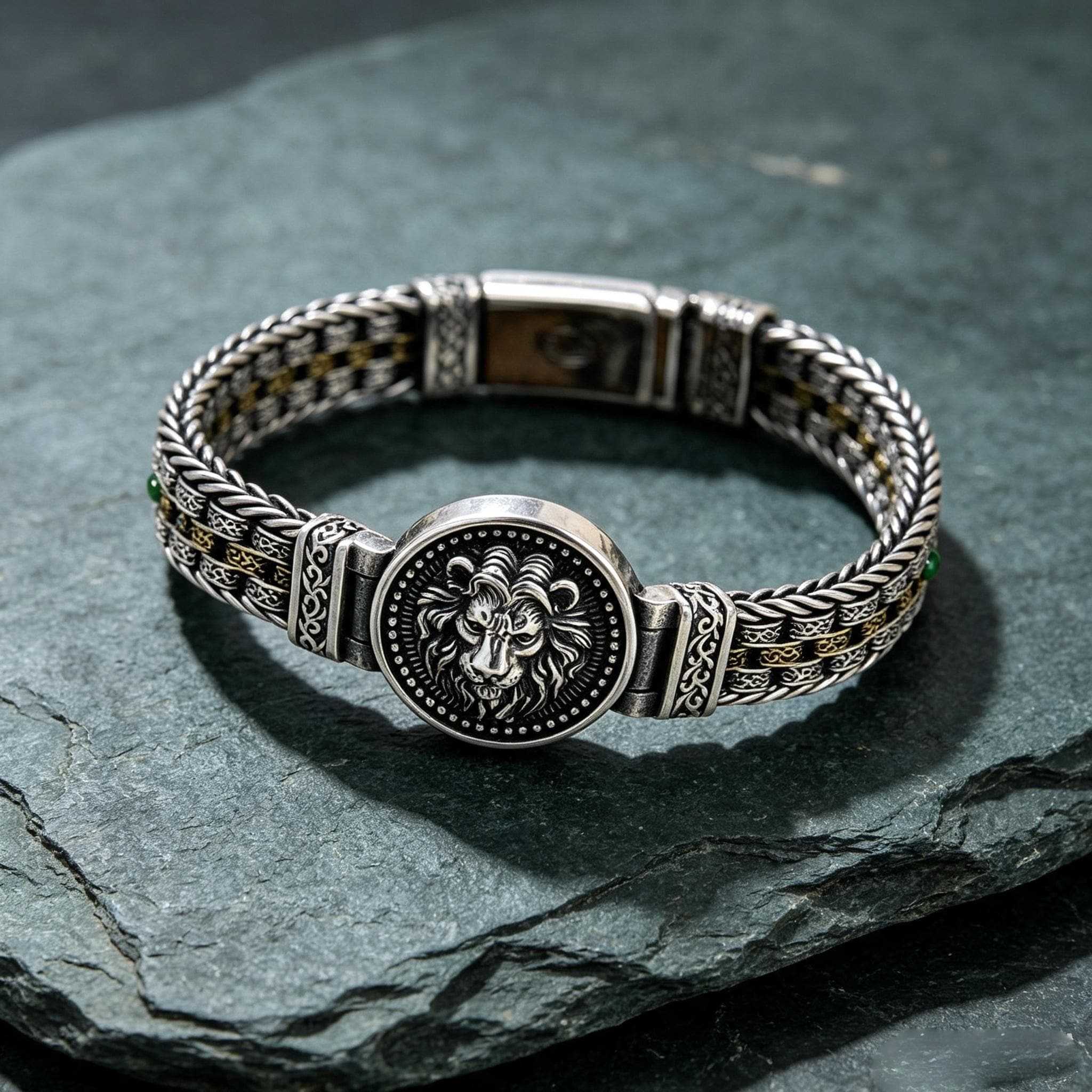 Sterling Silver Lion Head Bracelet - Etsy