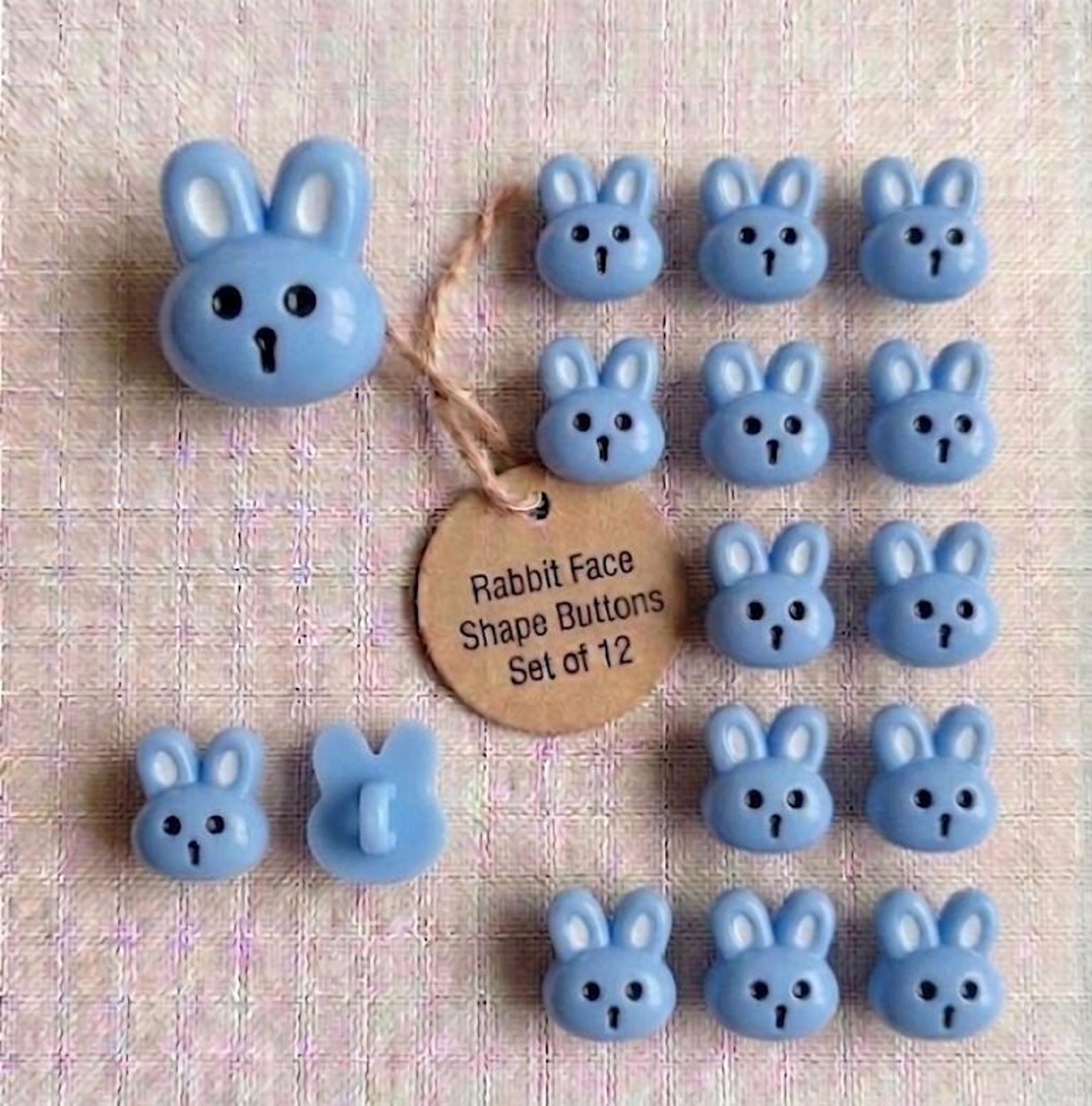 Blue Bunny Rabbit Shank Buttons