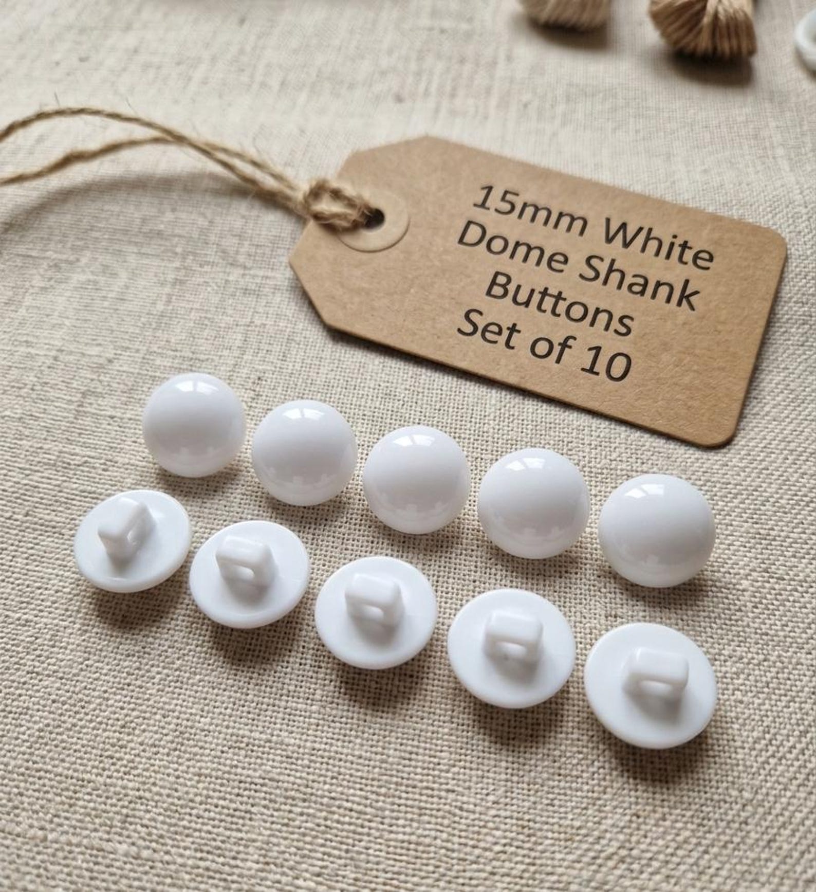 White Dome Shank Buttons