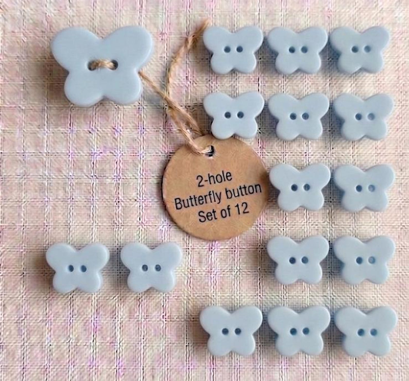 Soft Pastel Blue Butterfly Buttons