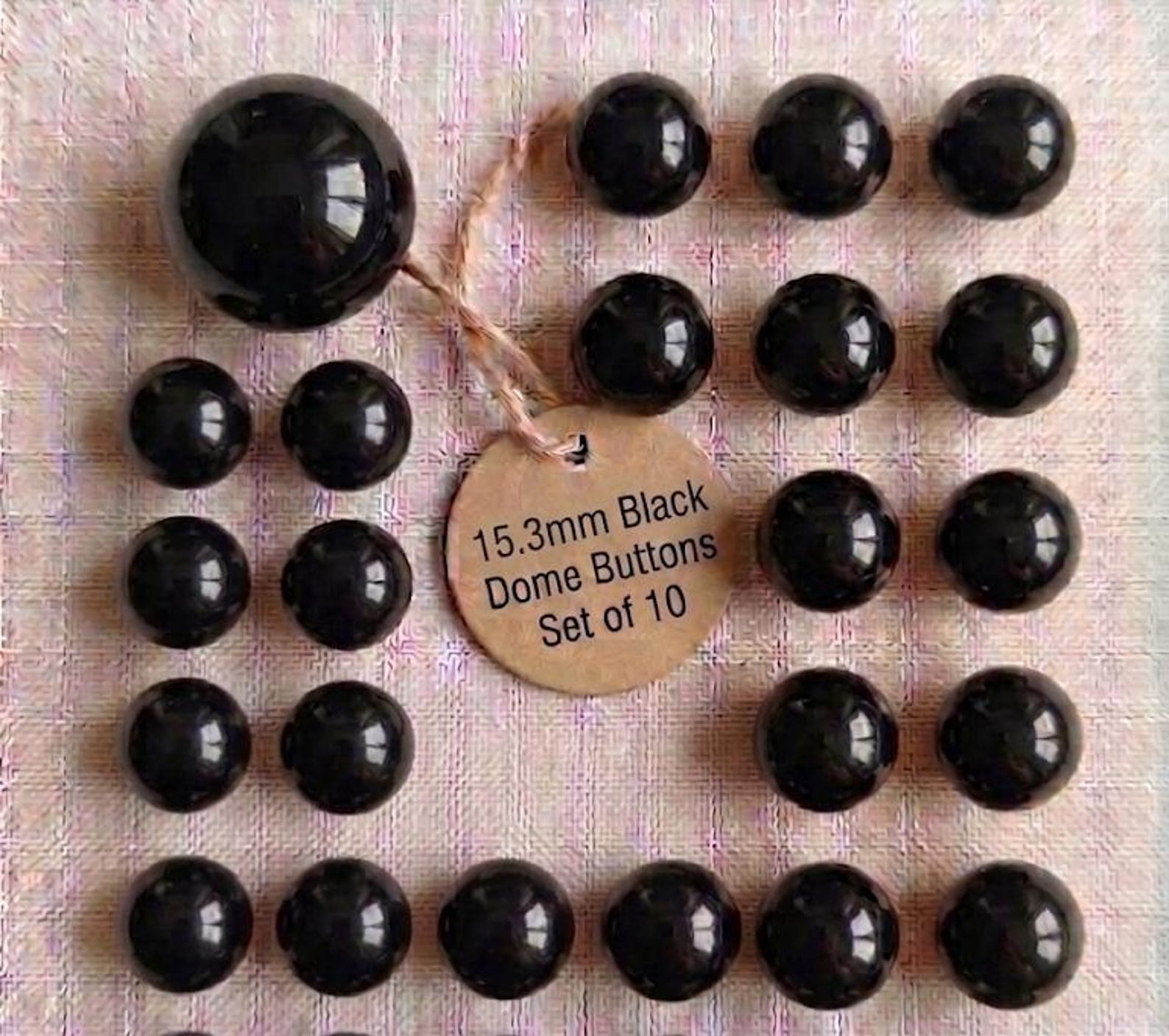High-Gloss Black Shank Buttons