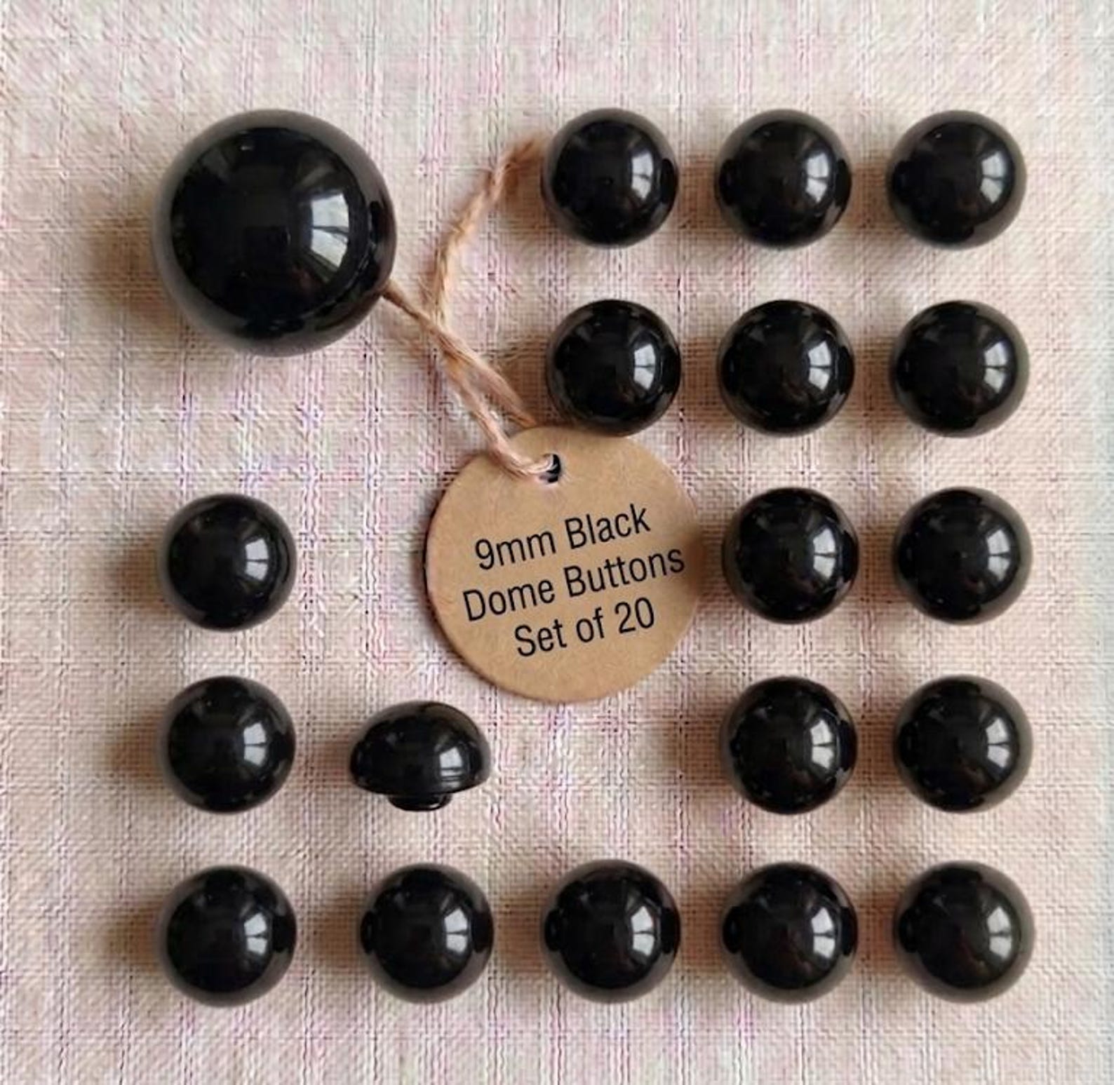 Black Dome Buttons Eyes