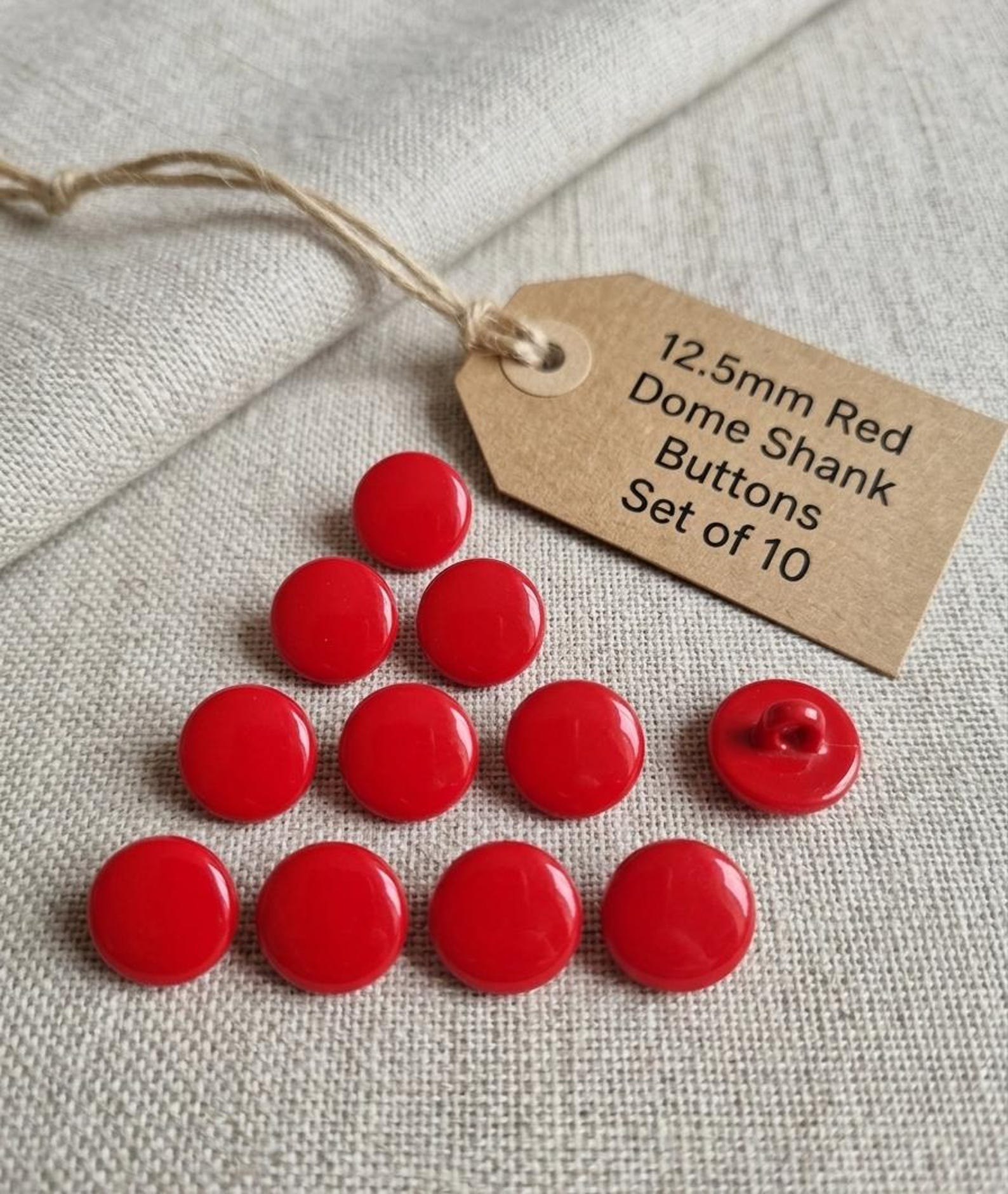 Red Dome Shank Buttons