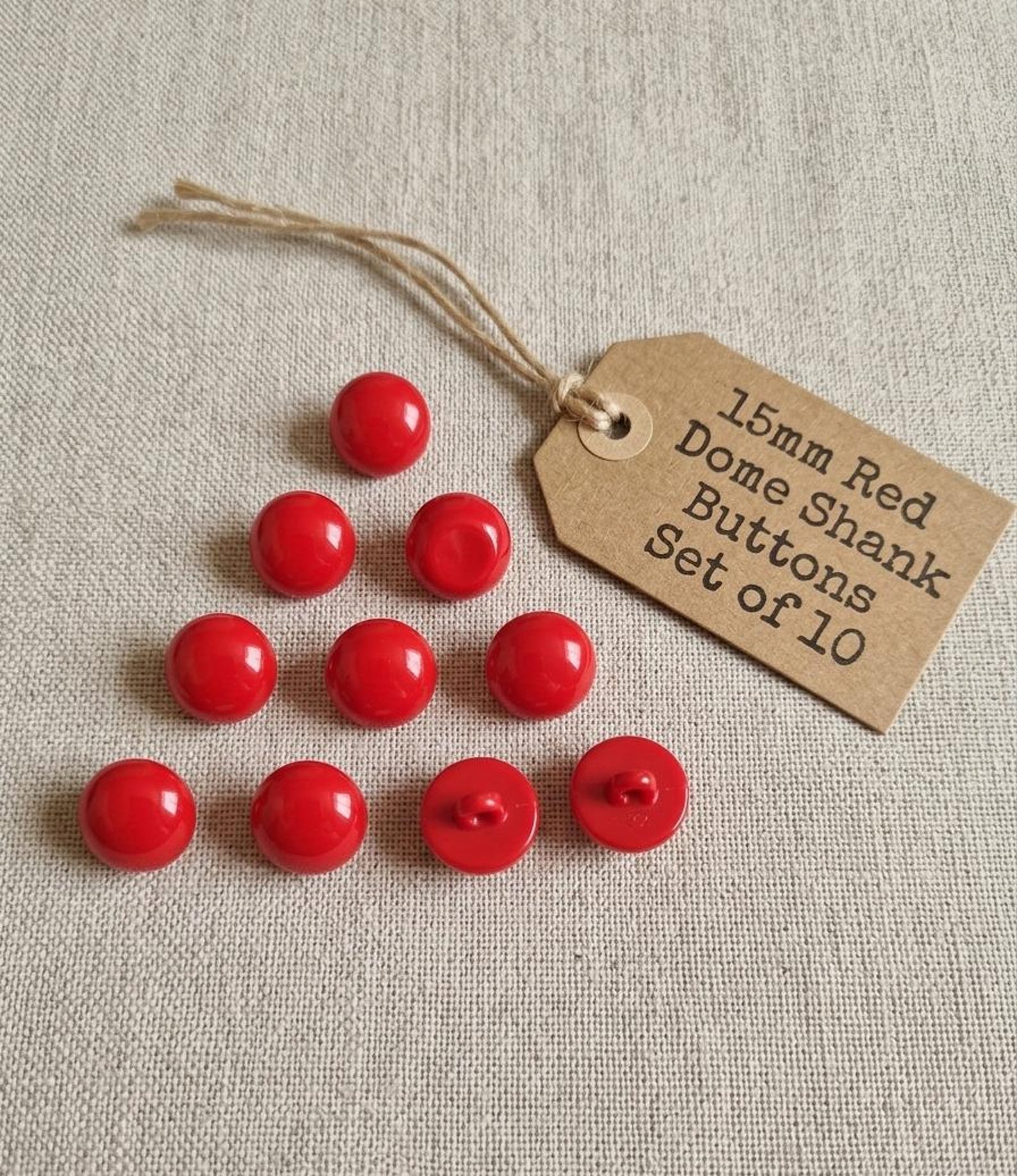 Red Dome Shank Buttons