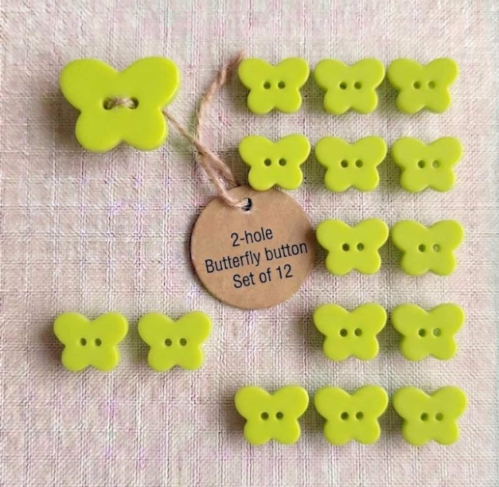 Lime Green Butterfly Buttons