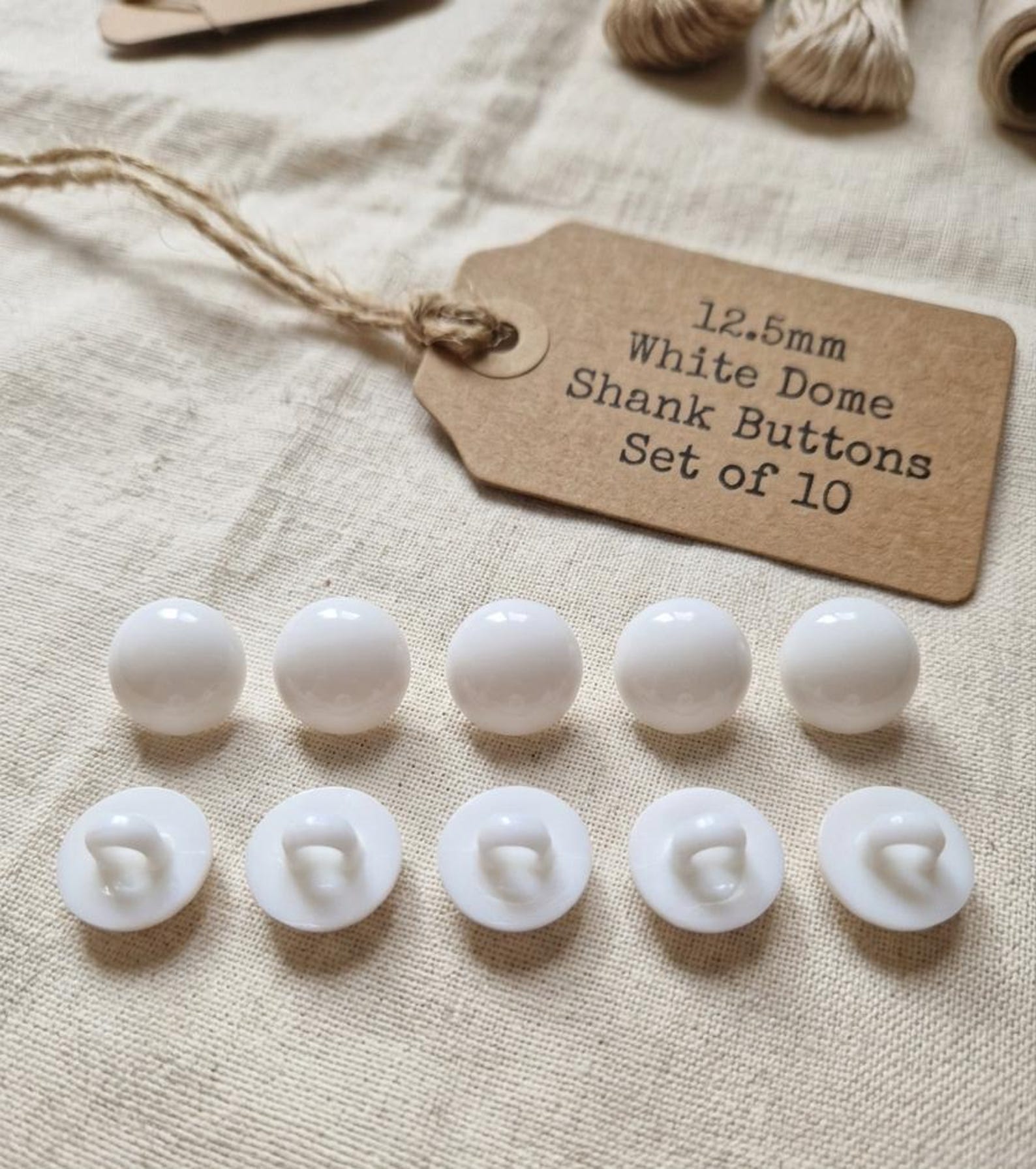 White Dome Shank Buttons
