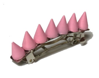 Tiny Spikes Pink Barrette by PuffyCheeks