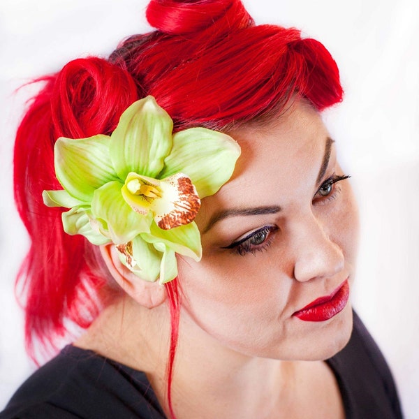 Tropical Double Orchid hair clip or comb