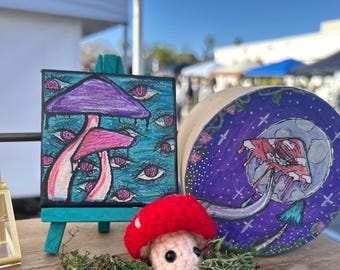 Hongo de ganchillo hecho a mano - Lindo peluche Amigurumi - Regalo adorable para los amantes de los hongos