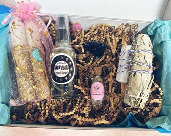 Full Moon box set / witch spells / ritual spells / magic / candles and incense /moon water / alter set /