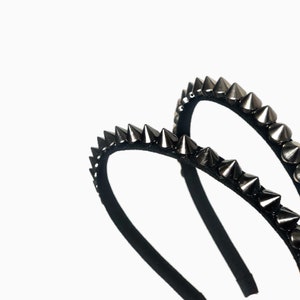 Spiked headband, Vintage handmade headband- Gothic headband with silver spikes, spiked accessories by PuffyCheeks