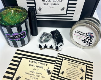 Nunca confíes en la caja de velas vivientes, caja de brujas, velas de brujas Wiccan, velas de aceite esencial, caja gótica, conjunto ritual,