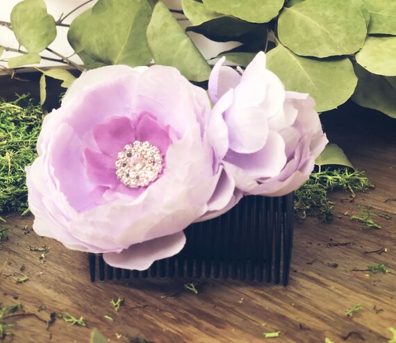 Vintage Inspired Double Rose Hair Comb Floral Hair Comb White Ivory Rose Womens Hair Accessories  main image 2