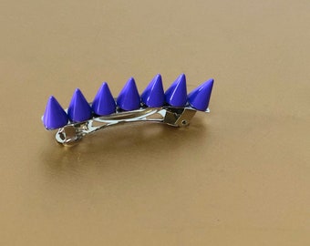 Mini spiked ghost avec le plus barrette mis par PuffyCheeks / barrettes à pointes / accessoires capillaires à pointes / bandes noires et blanches