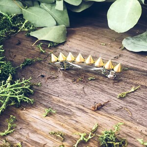 Spiked Barrette choice of gold, silver or gun metal by PuffyCheeks image 2