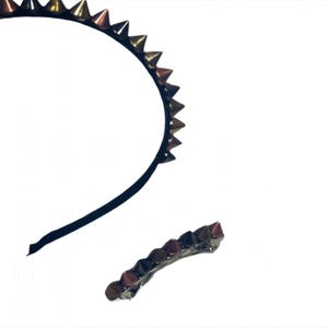 Spiked headband,  barrettes, and earrings, spiked accessory set by PuffyCheeks