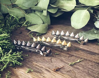 Spiked Barrette choice of gold, silver or gun metal by PuffyCheeks