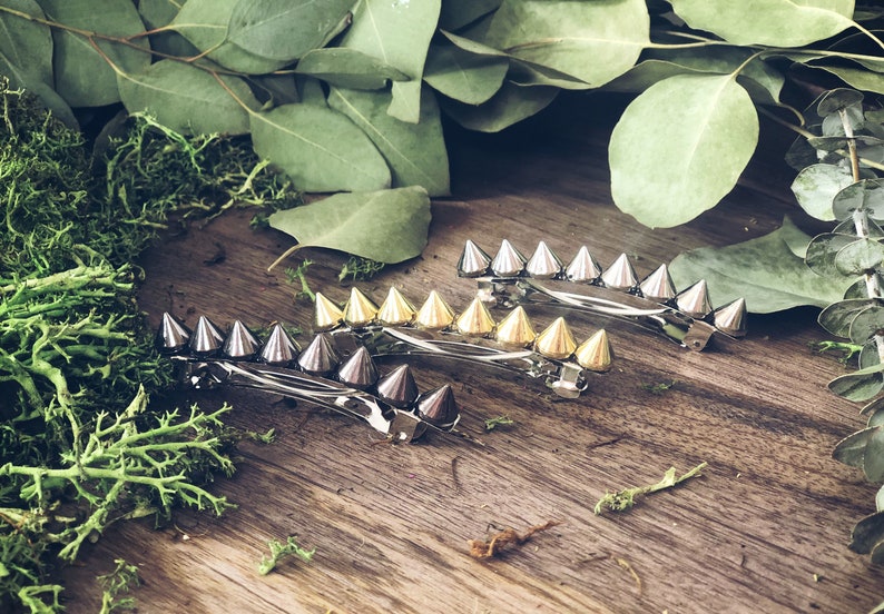 Spiked Barrette choice of gold, silver or gun metal by PuffyCheeks image 1