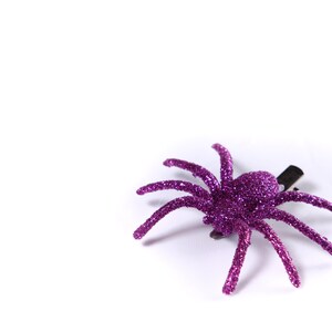 Glitter Spider Hair Clip, Halloween accessories, spooky accessories, Halloween hair clips image 2