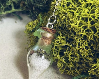 Collar con hechizo de poción de buena suerte y pendientes mortales, joyas de mago, hechizos, huecos, accesorios mágicos