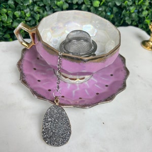 Infusor de té de cristal, colador de té, infusor de té lindo, té ritual, regalo de amante del té, té suelto, té suelto más empinado, lindo colador de té imagen 7