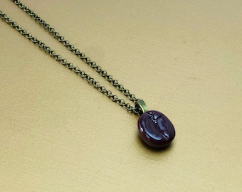 The bean / coffee bean necklace / charm Necklace/ coffee lover / coffee necklace/ barista necklace