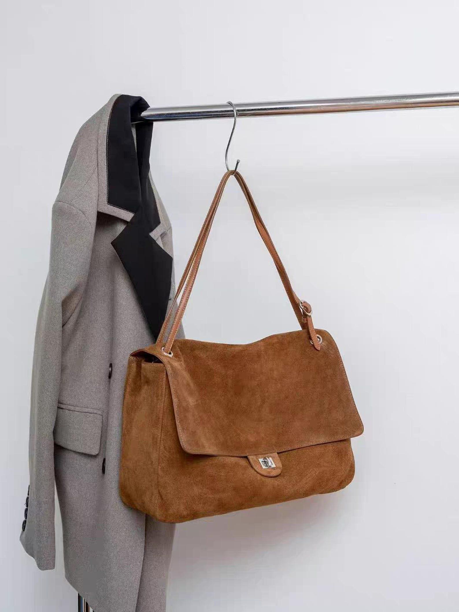 Suede Flap Purse - Etsy