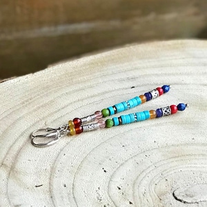 Long Turquoise Stick Dangle Earrings, Multi Gemstone Southwest Silver Leverback Earrings, Colorful Sundance Style Western Boho Dangles, E29 image 4