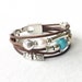 Leather Multi Strand Bracelet, Silver Cuff Bracelet, Turquoise, Pearl, Best Seller, Brown Leather, Sundance Style, Southwest Cuff, Western 