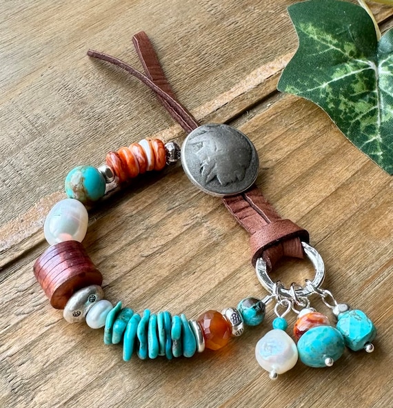 530park バングル Turquoise Pearl Copper Southwest Bracelet, Sundance Style