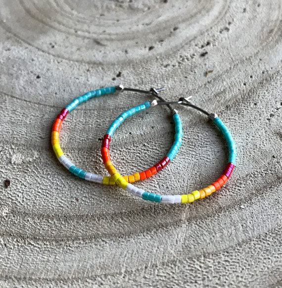 Double Hoop Seed Bead Earrings, Projects