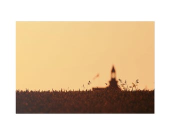 Silhouette church spire Landscape Canvas | Stretched Canvas Wall Art