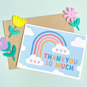 Thankyou Rainbow card Cute and kawaii thanks eco card image 2