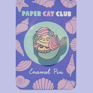 Cute mermaid enamel pin kawaii pin in hard enamel