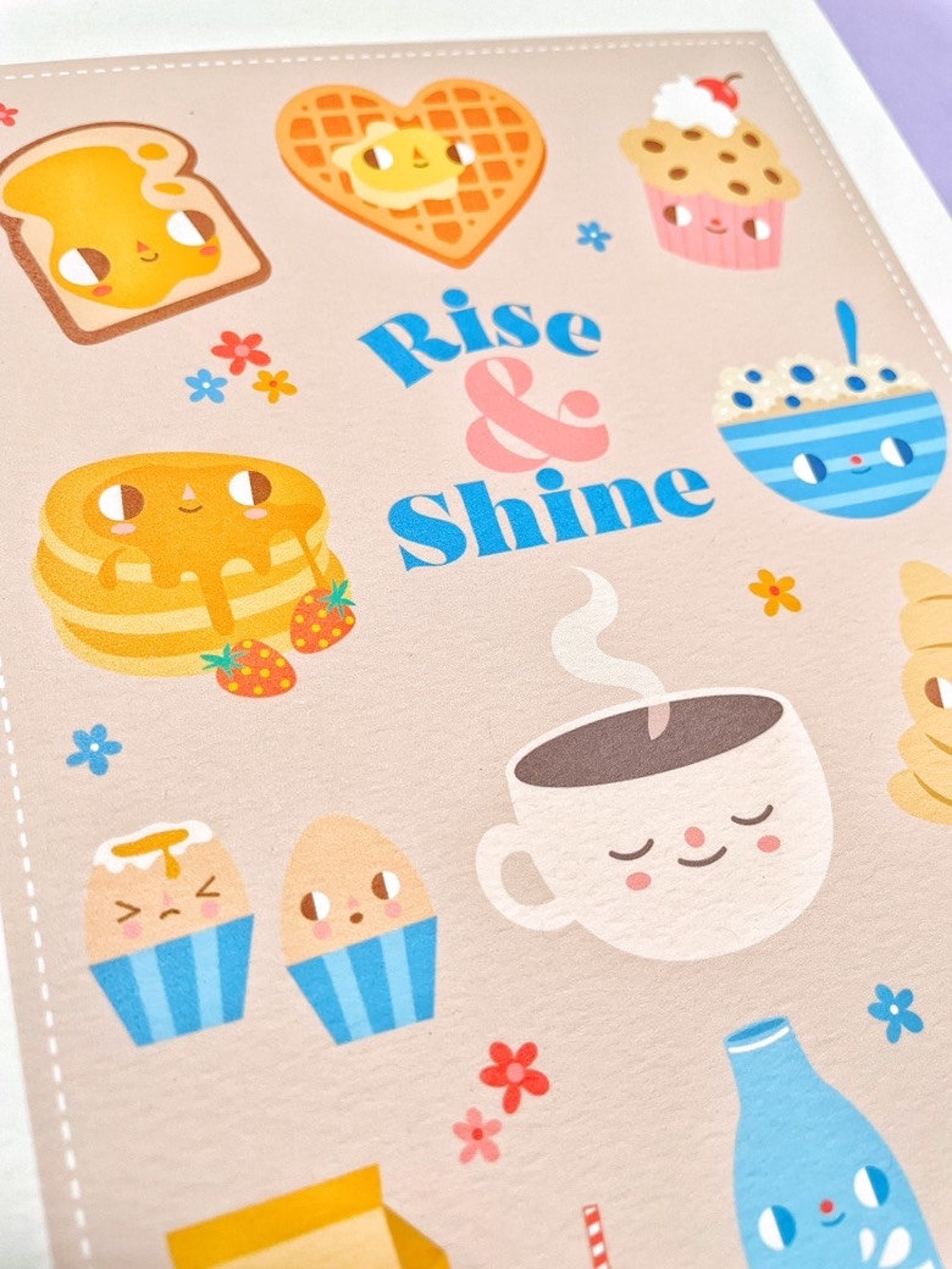 Rise and Shine Breakfast Art Print A4 or A5 Kawaii - Etsy