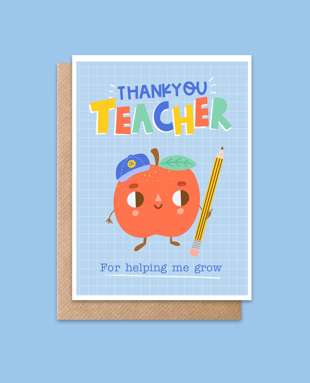 Thankyou Teacher Card School End of Term Greeting Card Thank You