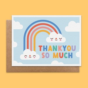 Thankyou Rainbow card Cute and kawaii thanks eco card image 1