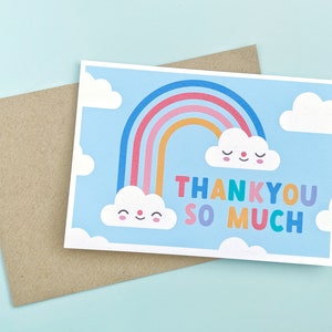 Thankyou Rainbow card Cute and kawaii thanks eco card image 3