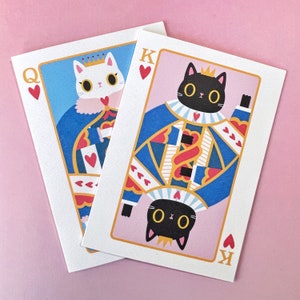 King of Hearts cute cat Valentine card perfect for valentines day and cat lover image 4