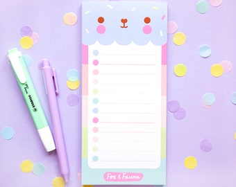 Kawaii to do list notepad, pastel stationery,  super cute stationery, cute to do list, cute notepads