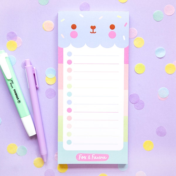 Kawaii to do list notepad, pastel stationery,  super cute stationery, cute to do list, cute notepads